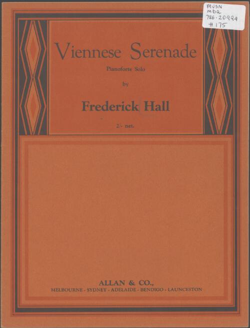 Viennese serenade [music] : pianoforte solo / by Frederick Hall
