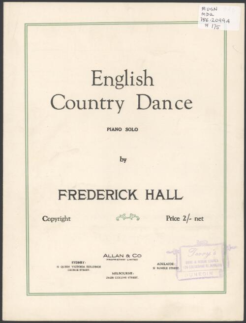 English country dance [music] : piano solo / by Frederick Hall