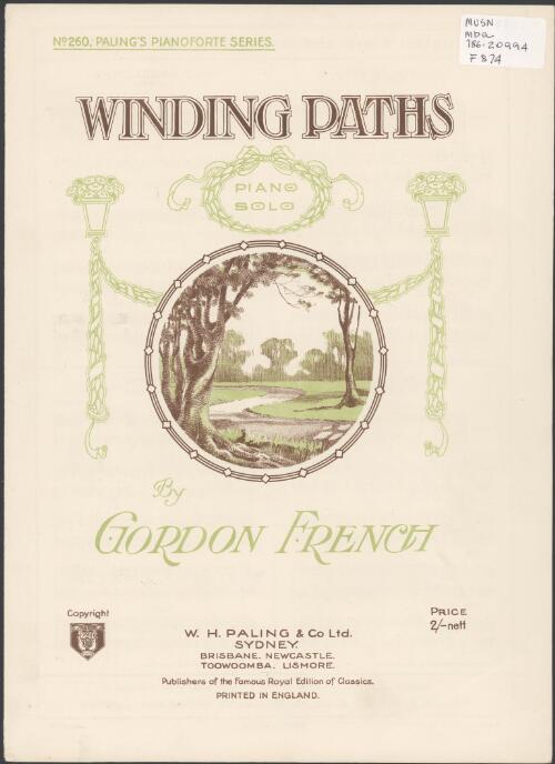 Winding paths [music] : piano solo / by Gordon French