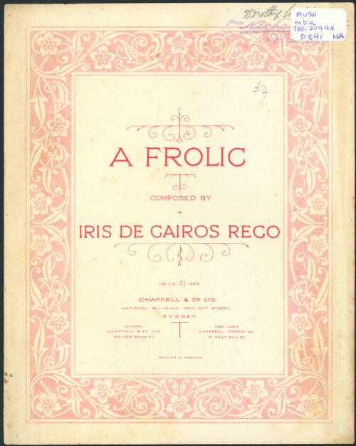 A frolic [music] / composed by Iris de Cairos-Rego