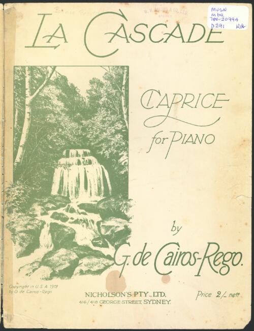 La cascade [music] : caprice for piano / G. de Cairos-Rego