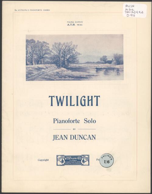 Twilight [music] : pianoforte solo / by Jean Duncan