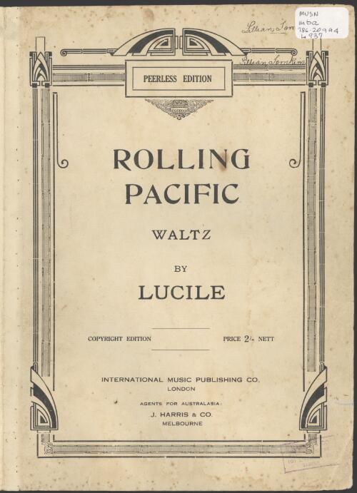 Rolling pacific waltz [music] / by Lucile