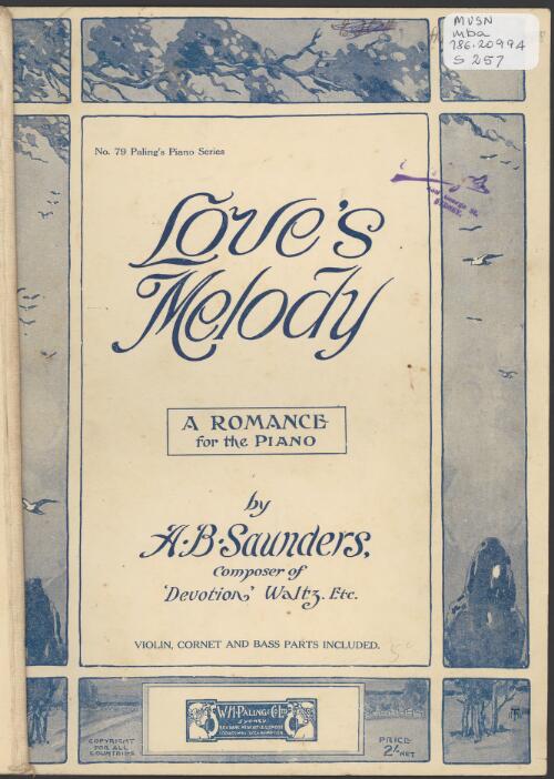 Love's melody [music] / by A. B. Saunders