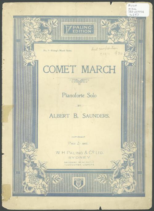 Comet march [music] : pianoforte solo / Albert B. Saunders