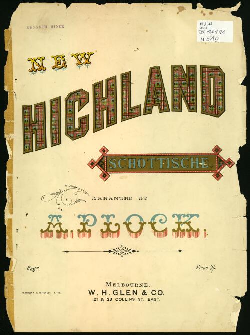 New highland schottische [music] / arranged by A. Plock