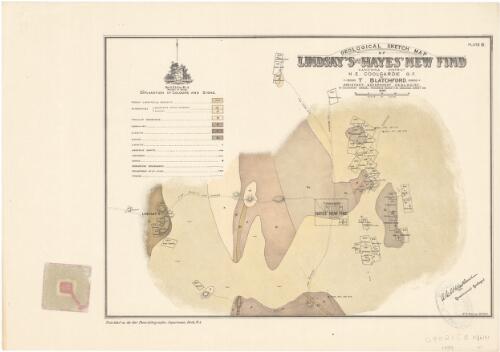 Geological sketch map of Lindsay's and Hayes' new find, Kanowna district, N.E. Coolgardie G.F. [cartographic material] : to accompany annual progress report of the Geological survey for 1899 / by T. Blatchford