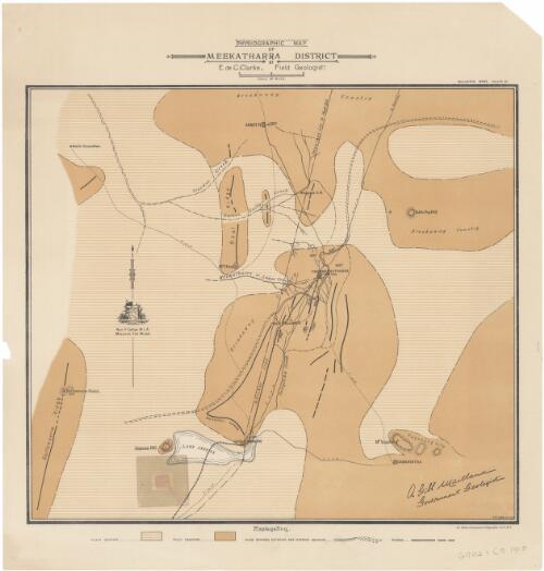 Physiographic map of Meekatharra district [cartographic material] / E. de C. Clarke