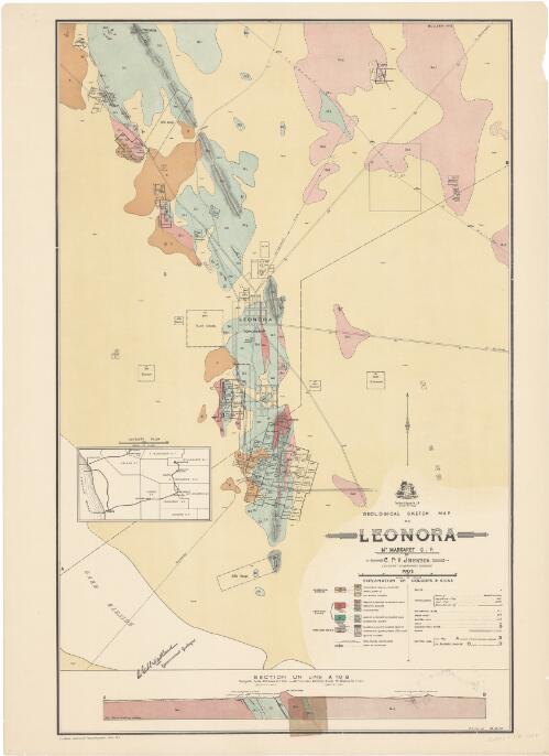 Geological sketch map of Leonora, Mt. Margaret G.F. [cartographic material] / by C.F.V. Jackson