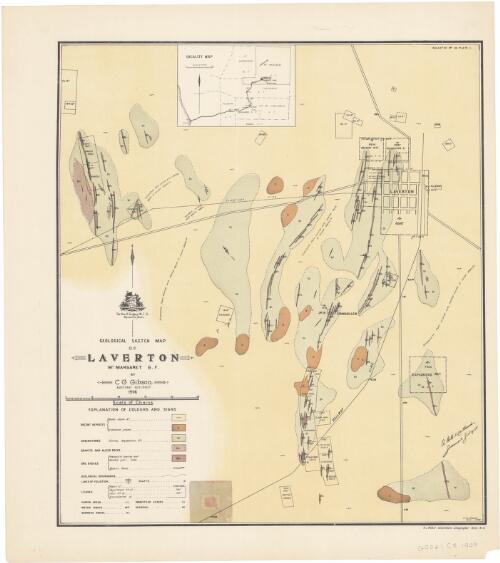 Geological sketch map of Laverton, Mt. Margaret G.F. / [cartographic material] / C.G. Gibson, Assistant Geologist
