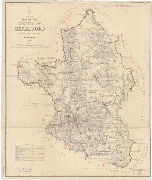 Map of the County of Beresford, Cooma Land District, Eastern Division, N.S.W. / compiled, drawn and printed at the Department of Lands, Sydney N.S.W