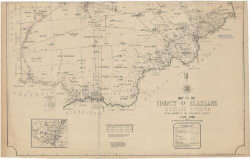 Map of the County of Blaxland, Western Division, Land District of Hillston North, NSW 1918 / C.A. Orwin 1917 ; compiled, drawn and printed at the Department of Lands, Sydney N.S.W. 9th. Augt. 18