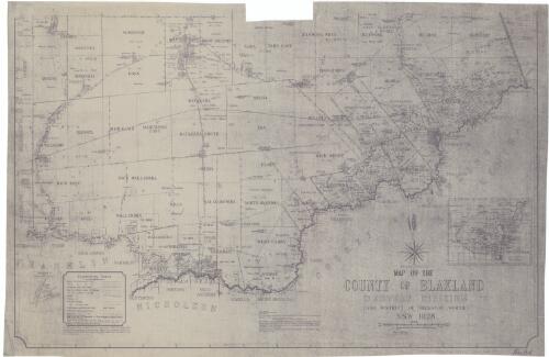Map of the County of Blaxland, Western Division, Land District of Hillston North, NSW 1928 / C.A. Orwin ; compiled, drawn and printed at the Department of Lands, Sydney NSW 24.10.1928
