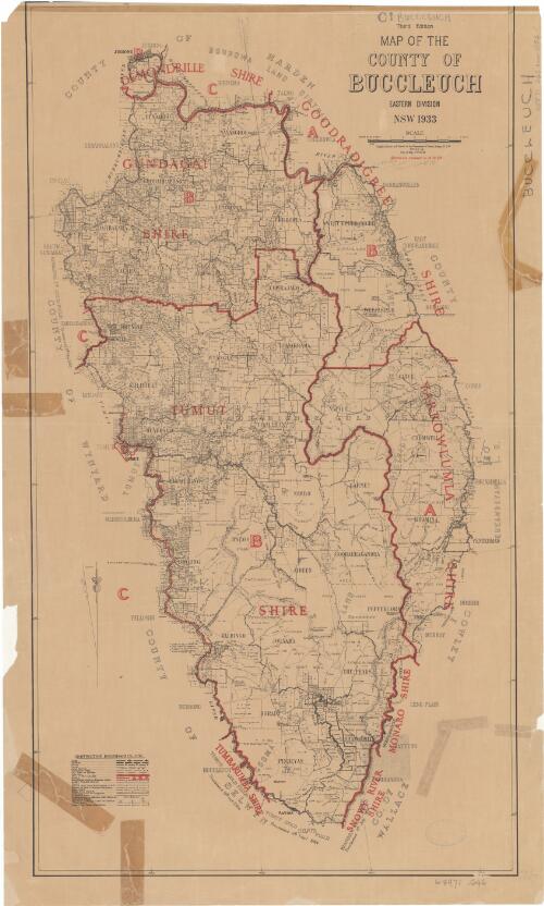 Map of the County of Buccleuch, Eastern Division, NSW 1933 [cartographic material]  / compiled, drawn and printed at the Department of Lands, Sydney N.S.W