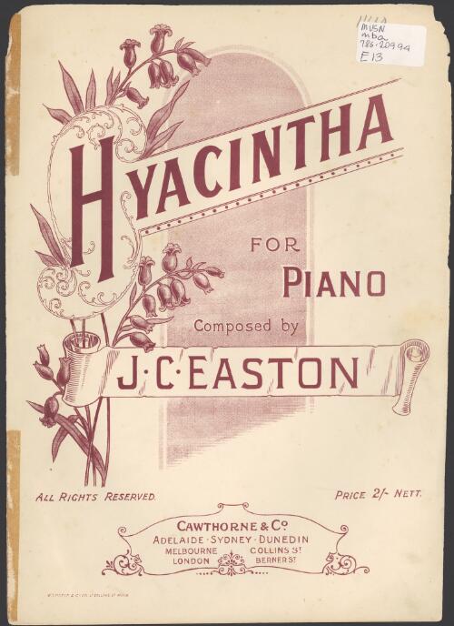 Hyacintha [music] : for piano / composed by J.C. Easton