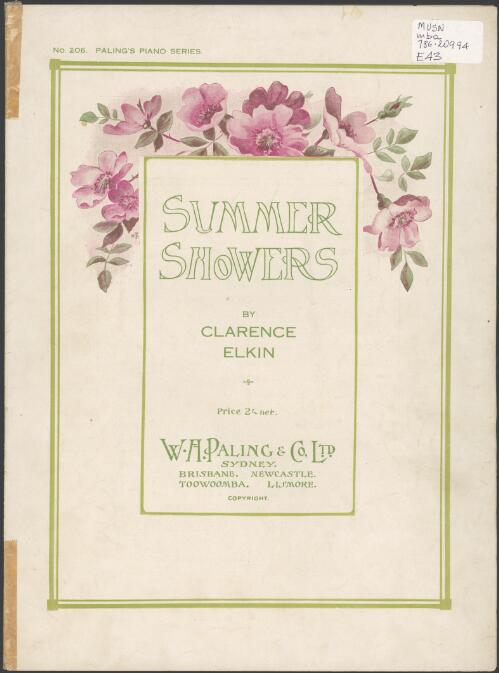 Summer showers [music] : pianoforte solo / by Clarence Elkin