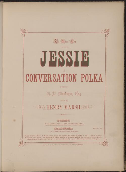 Jessie [music] : a conversation polka / words by H.N. Montague ; music by Henry Marsh