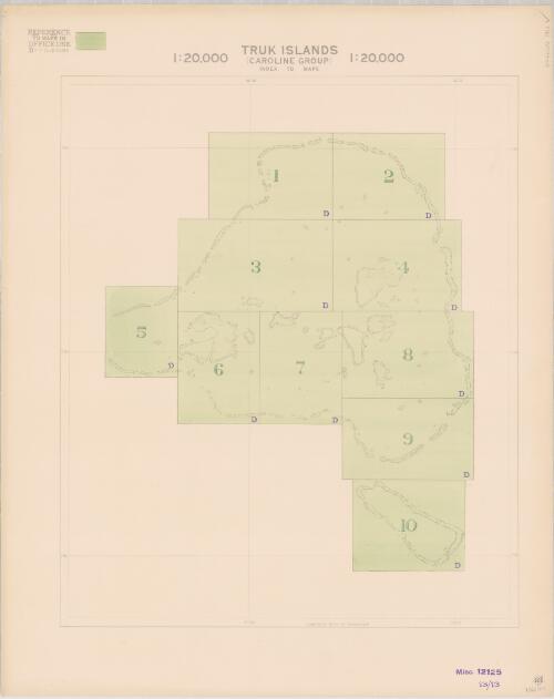 Truk Islands (Caroline Group) : index to maps / prepared under the direction of the Chief of Engineers, U.S. Army