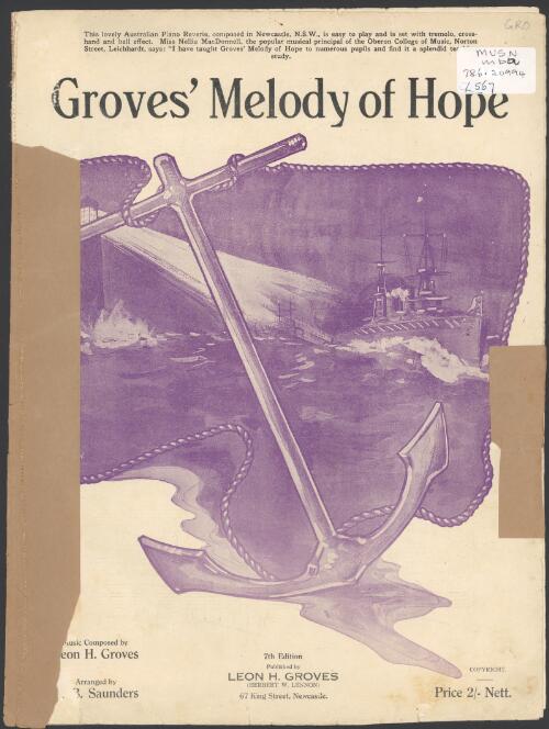 Grove's Melody of hope [music] / music composed by Leon H. Groves ; arr. by A.B. Saunders