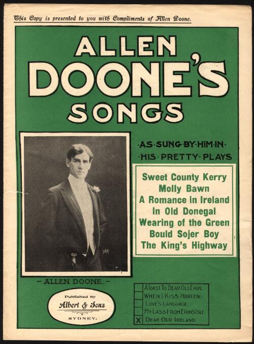 Dear old Ireland [music] / words and music by Allen Doone