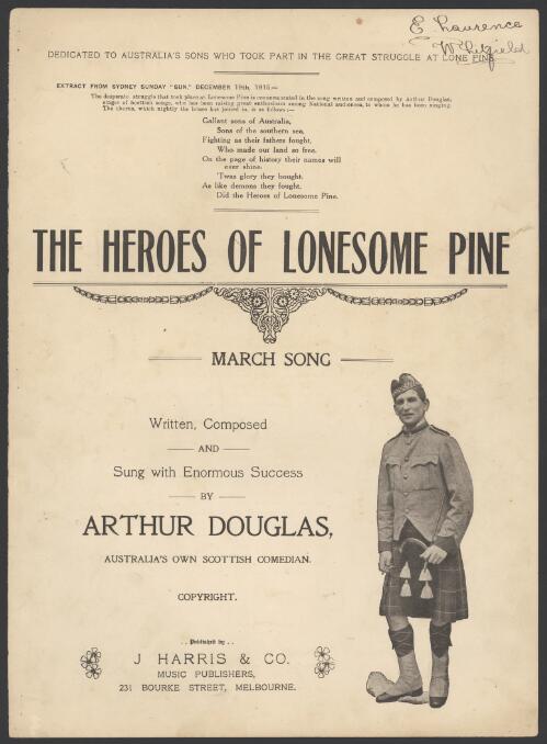 The heroes of Lonesome Pine [music] : march song / written, composed and sung ... by Arthur Douglas