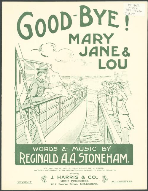 Good-bye Mary, Jane, & Lou [music] / words & music by Reginald A.A. Stoneham