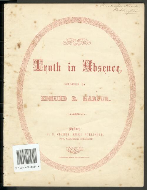 Truth in absence [music] / composed by Edmund B. Harper