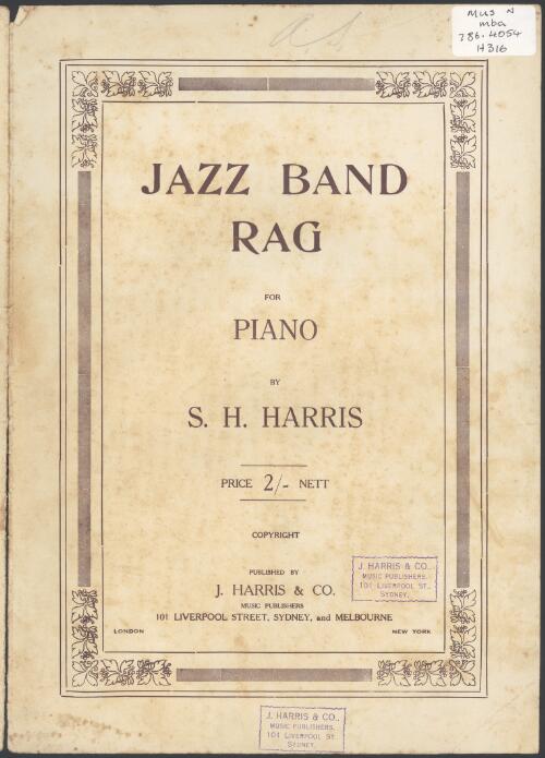 Jazz band rag [music] : for piano / S.H. Harris