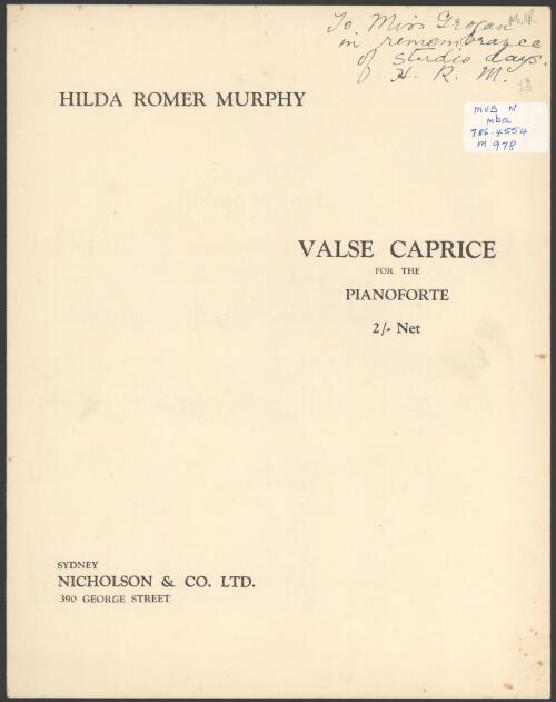 Valse caprice for the pianoforte [music] / Hilda Romer Murphy