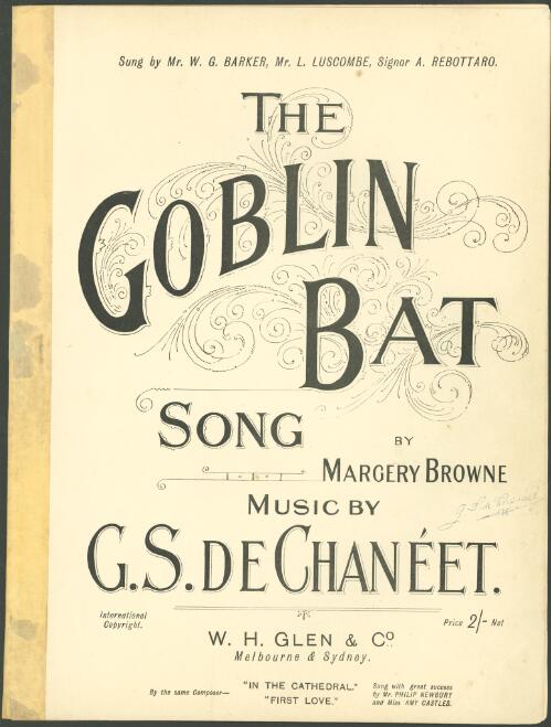 The goblin bat [music] : song / words by Margery Browne ; music by G. S. de Chaneet
