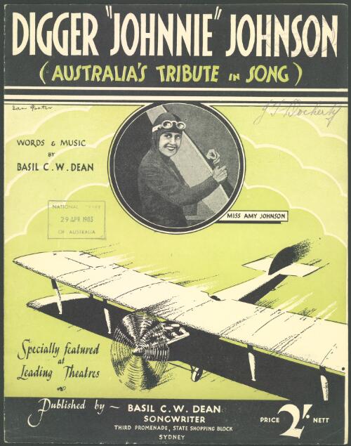 Digger "Johnnie" Johnson [music] : Australia's tribute in song / words and music by Basil C. W. Dean