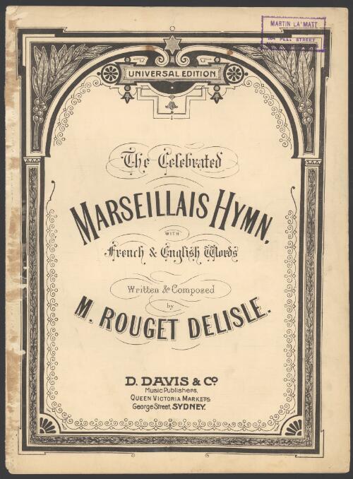 Marseillais hymn [music] / M. Rouget DeLisle