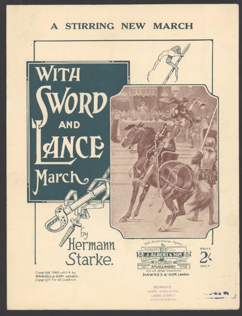 With sword and lance [music] = Mit Schwert und Lanze = Sabre et lance : march / Hermann Starke
