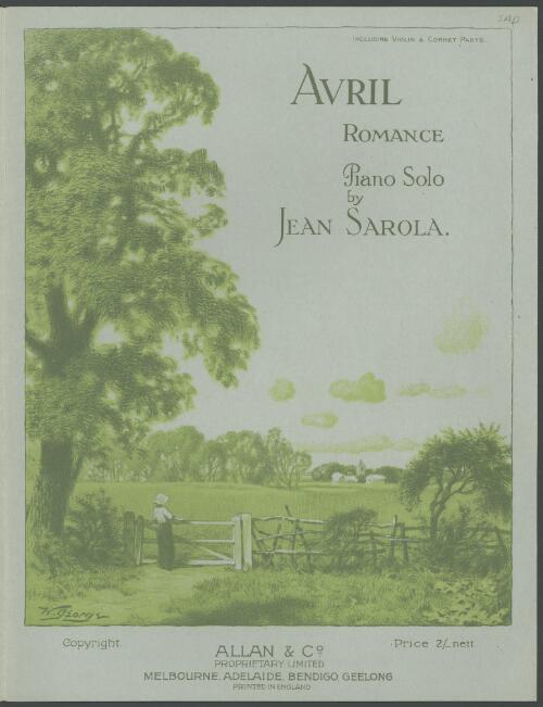 Avril, romance [music] : piano solo / by Jean Sarola