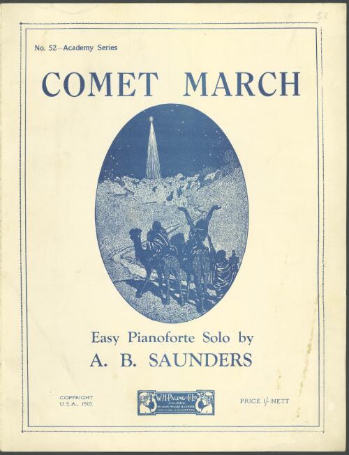 Comet march [music] : easy pianoforte solo / by A.B. Saunders