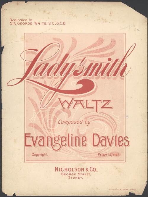 Ladysmith waltz [music] / composed by Evangeline Davies