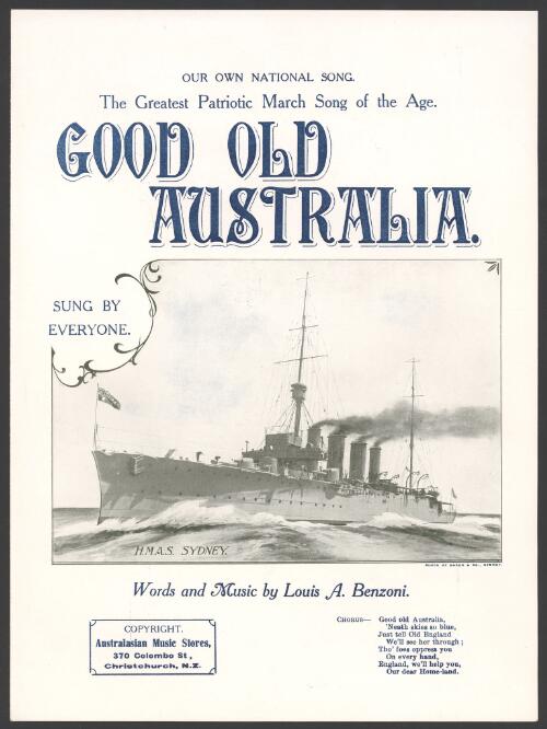 Good old Australia [music] / words and music by Louis A. Benzoni ; arranged by Ivan M. Levy