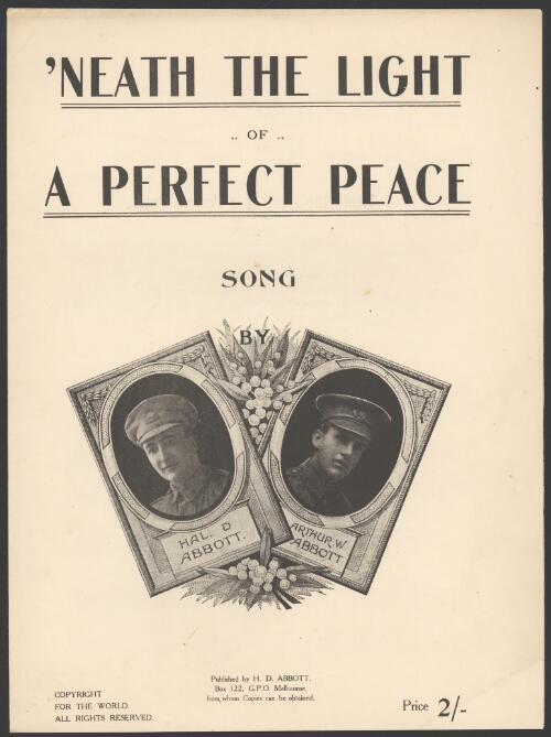 Neath the light of a perfect peace [music] / song /by Hal. D. Abbott [and] Arthur W. Abbott