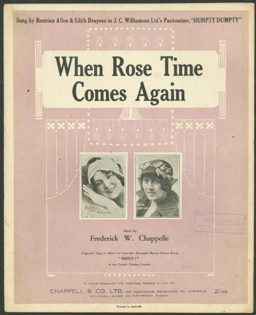 When rose time comes again [music] : song / music by Frederick W. Chappelle