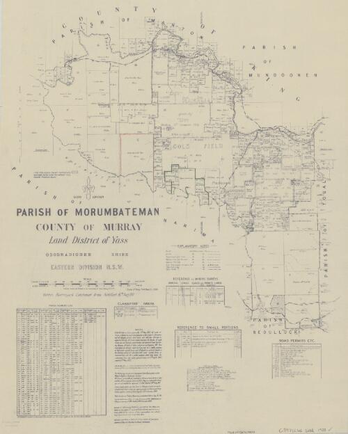 Parish of Morumbateman, County of Murray : Land District of Yass, Goodradigbee Shire, Eastern Division, N.S.W. / compiled, drawn and printed at the Department of Lands, Sydney, N.S.W