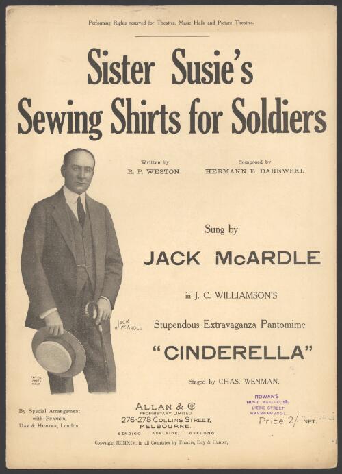 Sister Susie's sewing shirts for soldier's [music] / written by R.P. Weston ; composed by Hermann E. Darewski