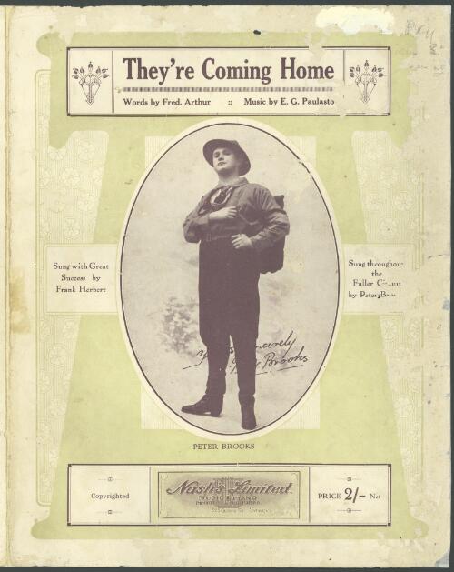 They're coming home [music] / words by Fred. Arthur ; music by E.G. Paulasto