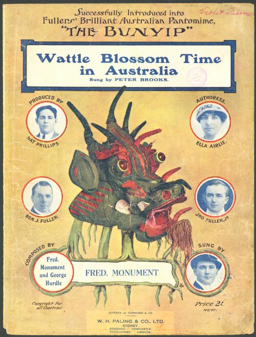 Wattle blossom time in Australia [music] / words and music by Fred Monument ; arranged by Geo. Hurdle