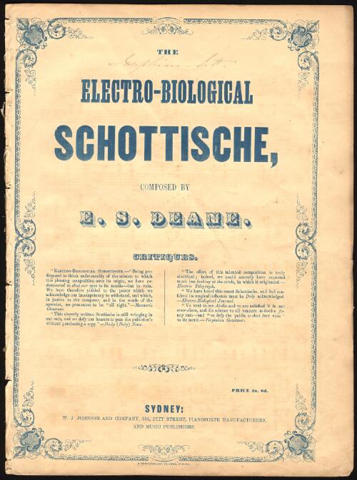 The electro-biological schottische [music] / composed by E.S. Deane