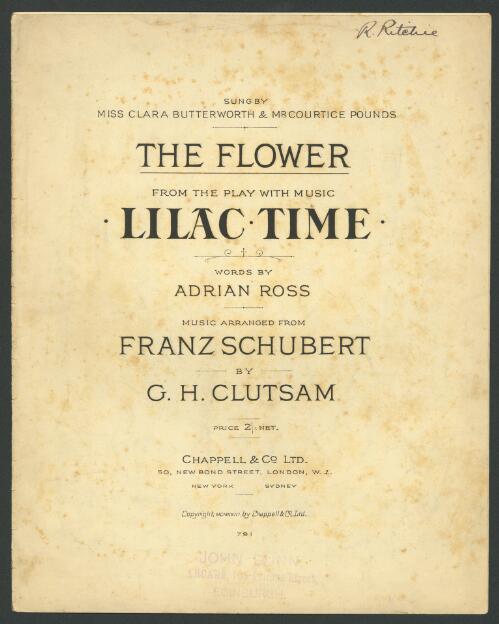 The Flower [music] / words by Adrian Ross ; music arranged from Franz Schubert by G.H. Clutsam