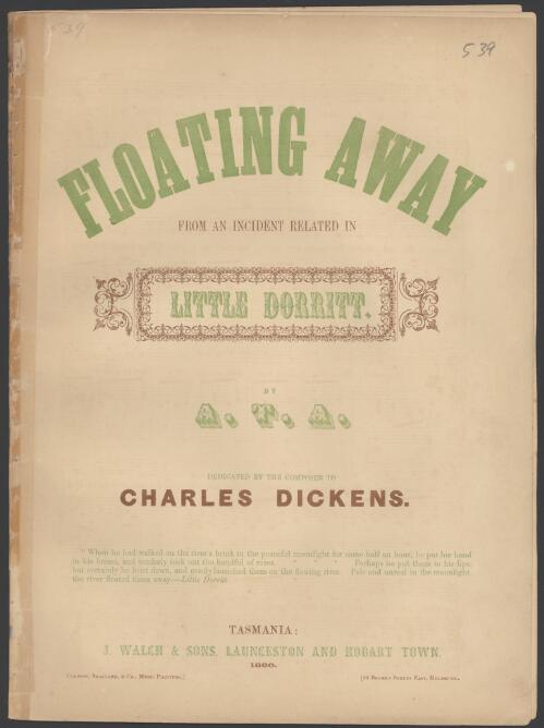 Floating away [music] : from an incident related in Little Dorritt / by A. T. A