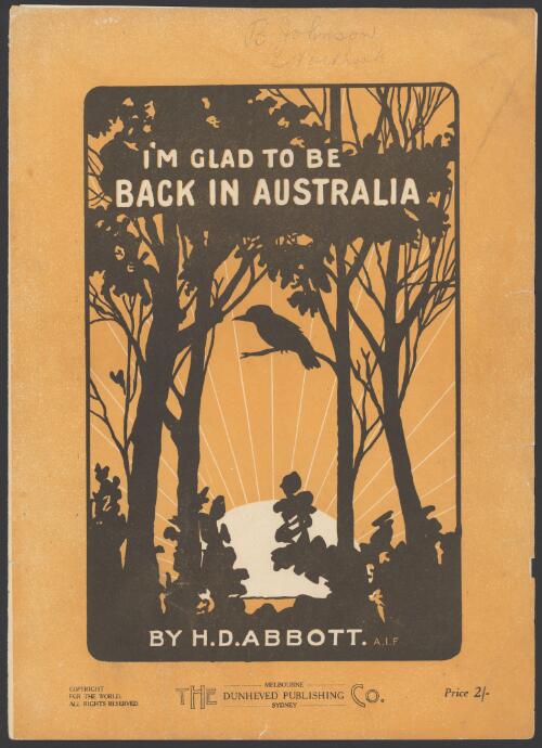 I'm glad to be back in Australia [music] / by H.D. Abbott