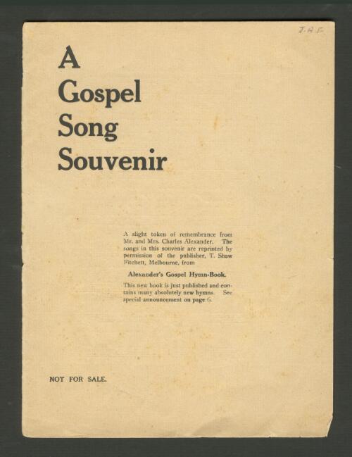A Gospel song souvenir [music] / [compiled by Charles M. Alexander]