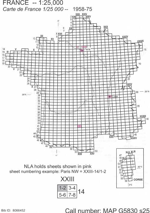 Carte de France 1/25 000 / dessiné et publié par l'Institut géographique national