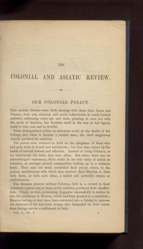 The Colonial and Asiatic review